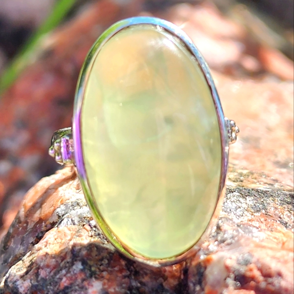 925 Sterling Silver Fluorite Gemstone Ring. Size … - image 1